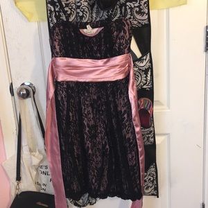 Black/pink lace dress